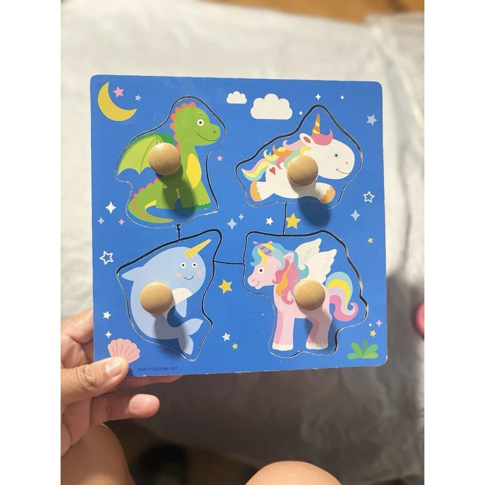 Spark Create Imagine Wooden 4 Pieces Mini Puzzle Magic Creatures, 18m + Toddler